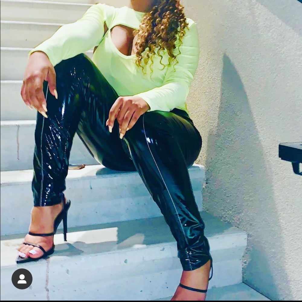 Black  vinyl pants PLT